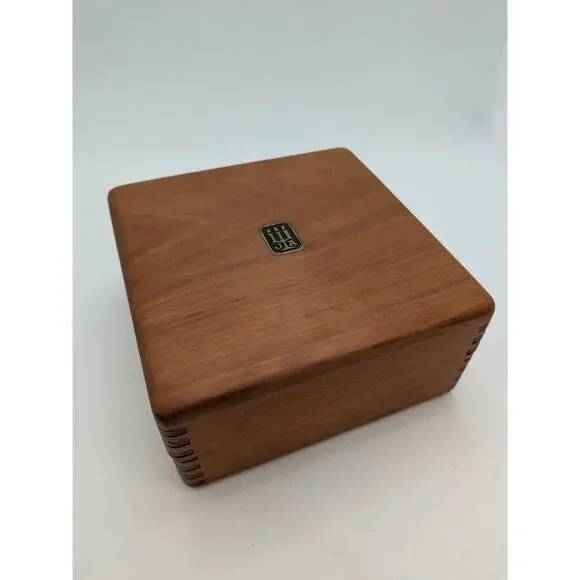 James Avery Wooden Jewelry Box 4x4x2 Dovetail Trinket Keepsake Original Box - Picture 1 of 3